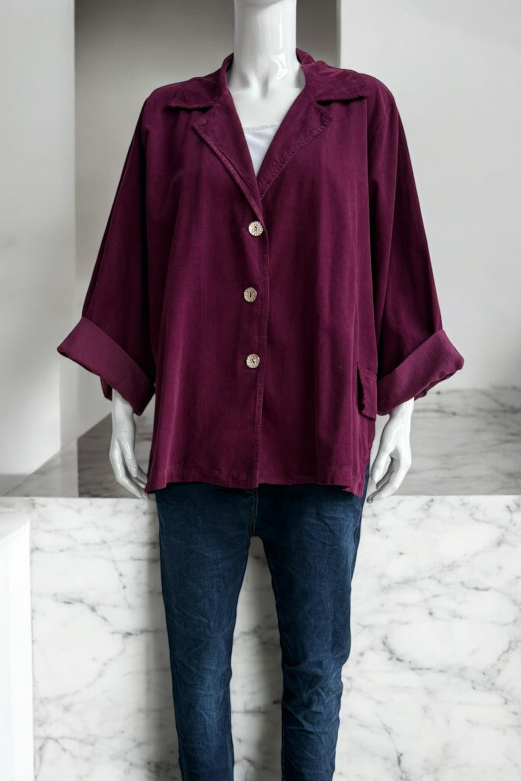 Made in Italy Corduroy Button Jacket