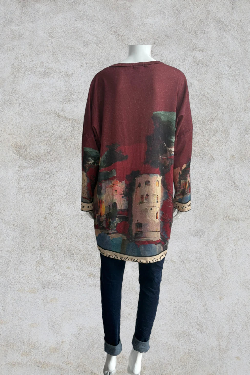 Made in Italy V Neck Tuscany Print Top