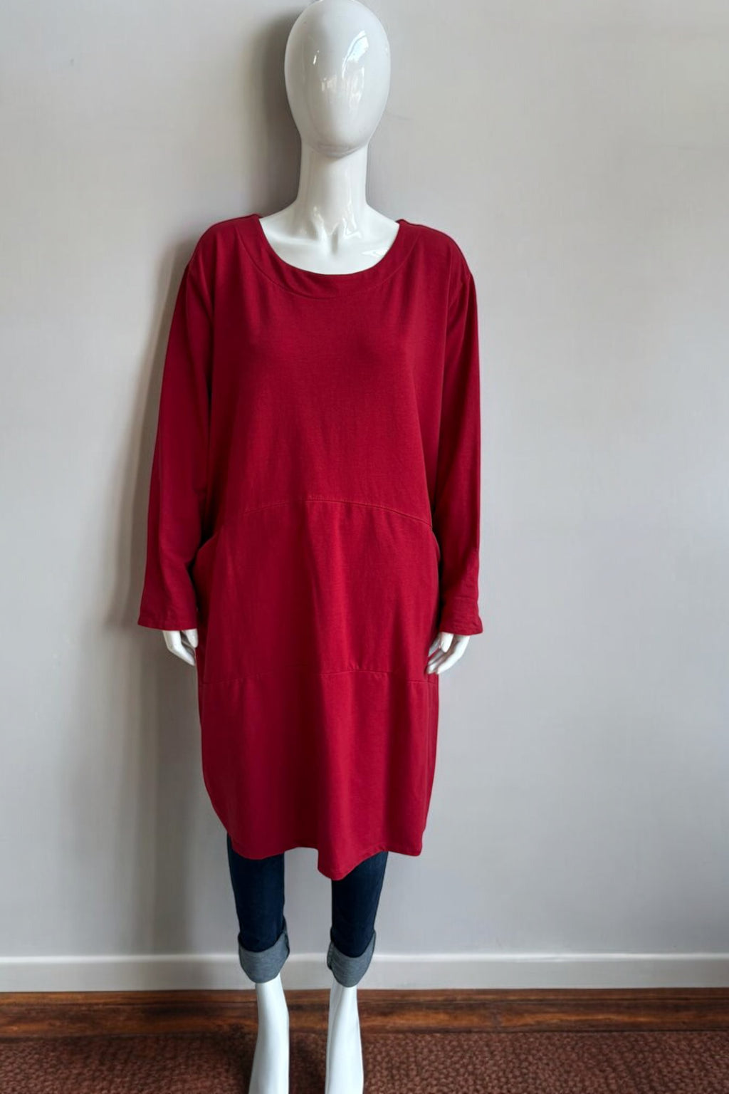 Made in Italy Cocoon Sweat Tunic Dress Lagenlook