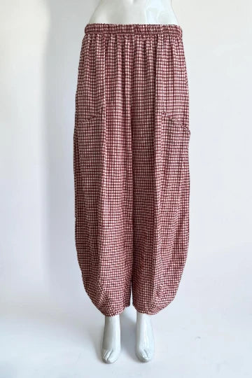 Gingham Barrel Pant Lagenlook