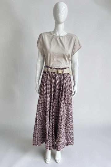 Gingham Palazzo Pant Lagenlook