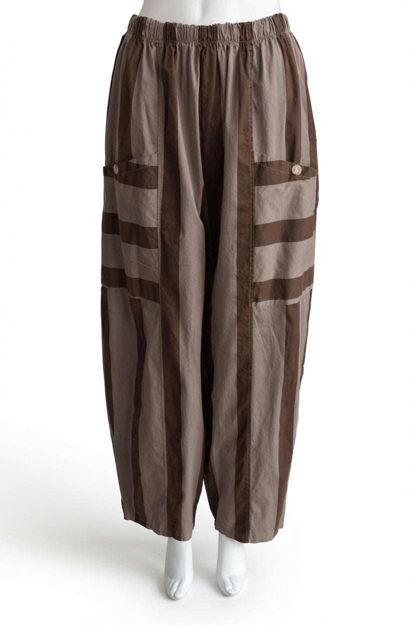 Made in Italy Stripe Barrel Leg Pant