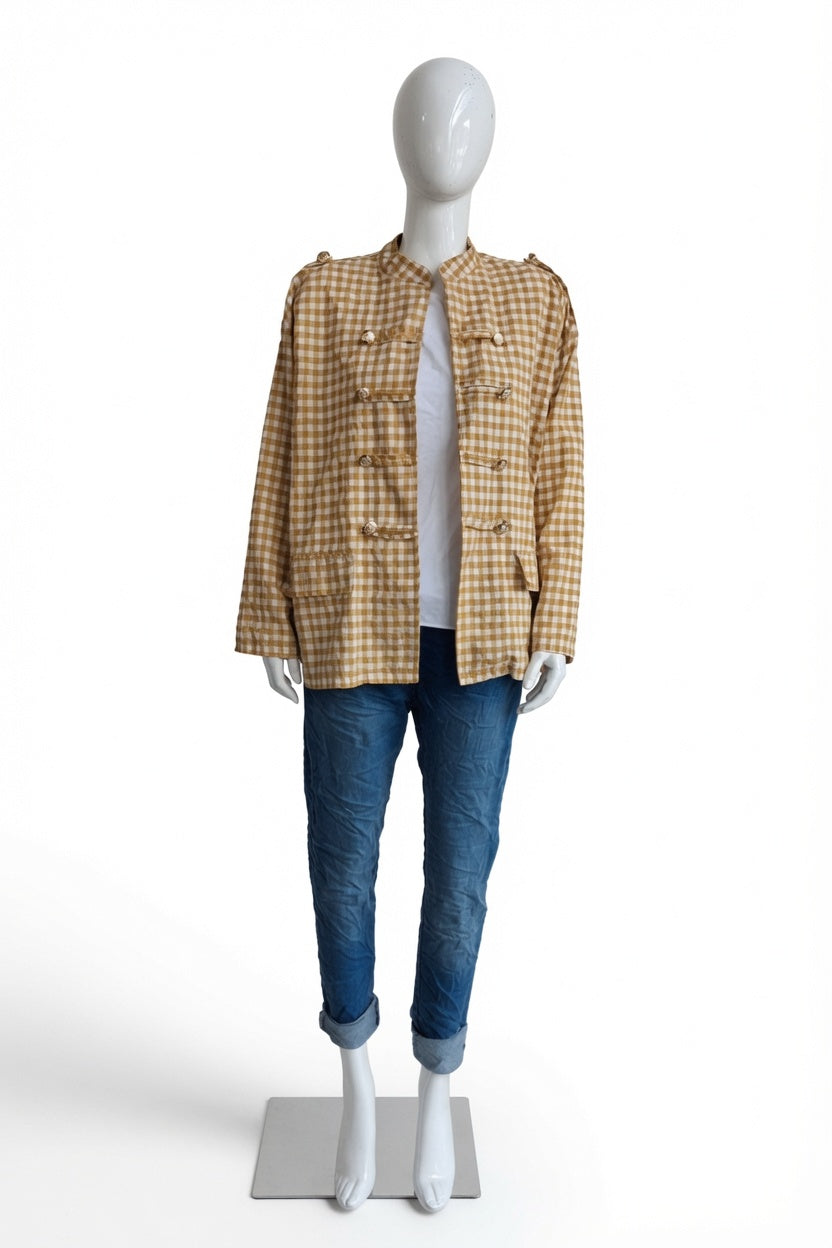 Gingham Military Jacket