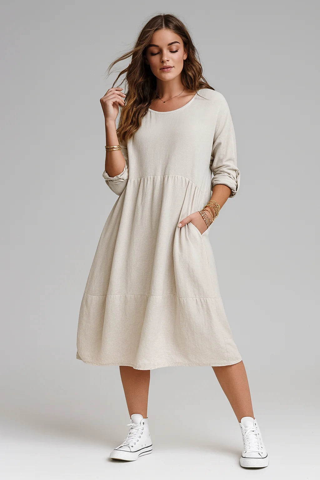 Made in Italy Corduroy Cocoon Dress
