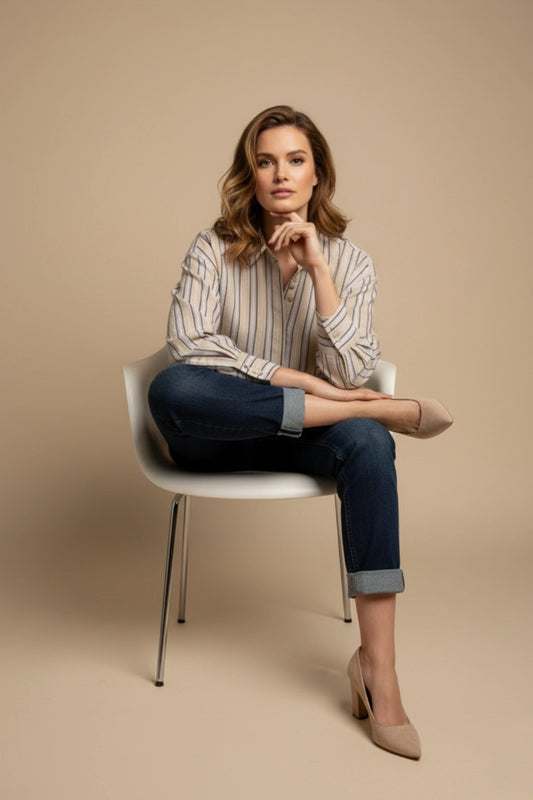 Zetaotto Cotton Stripe Shirt