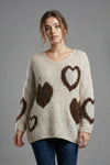 Made in Italy Wool Slouch Heart Jumper