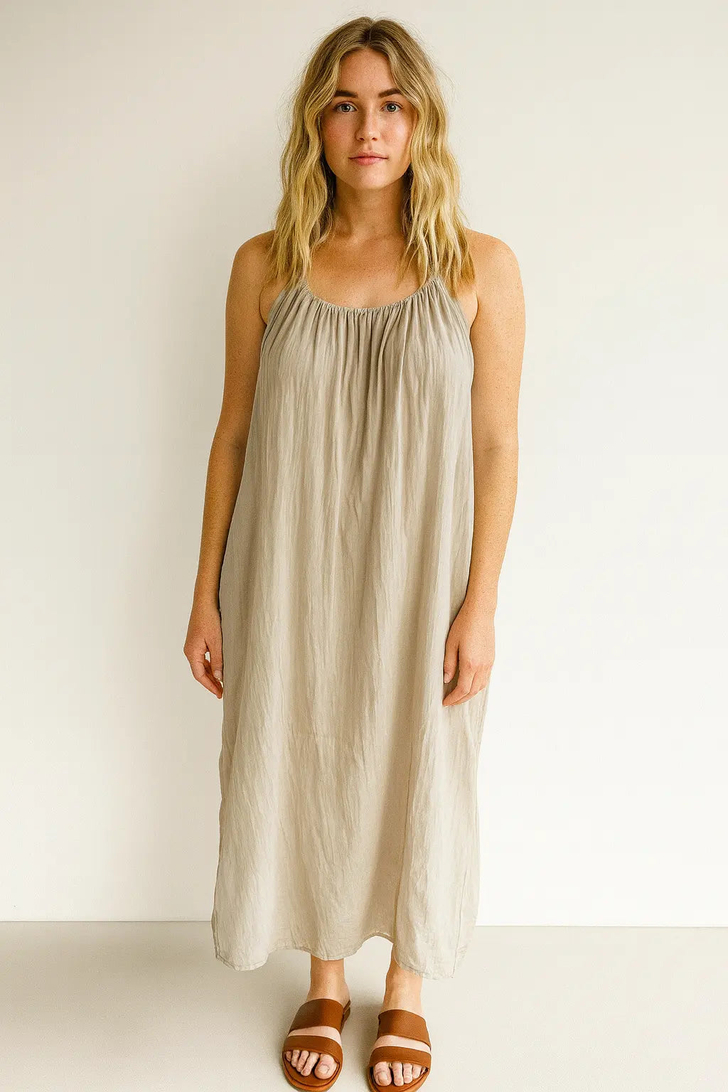 Cotton Strap Maxi Dress