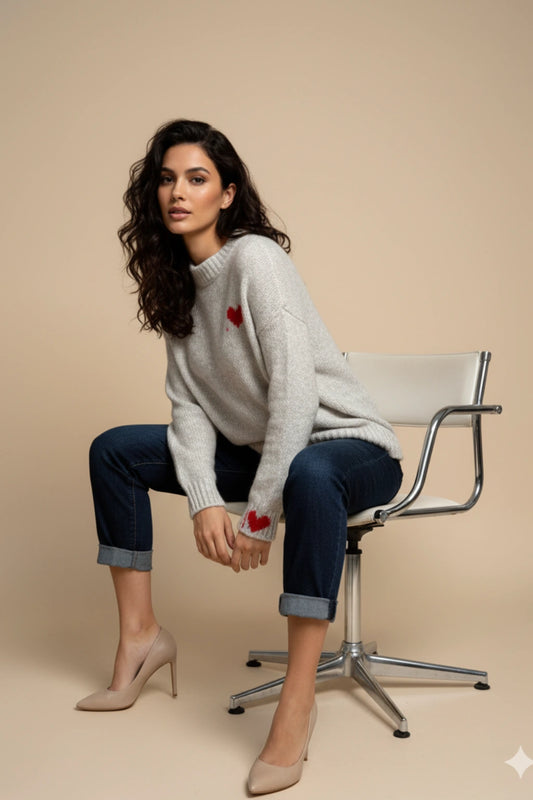 Made in Italy Wool Heart Jumper