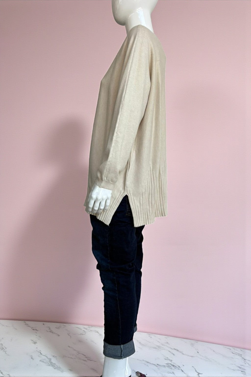 Women's soft knit Ribbed Hem Jumper