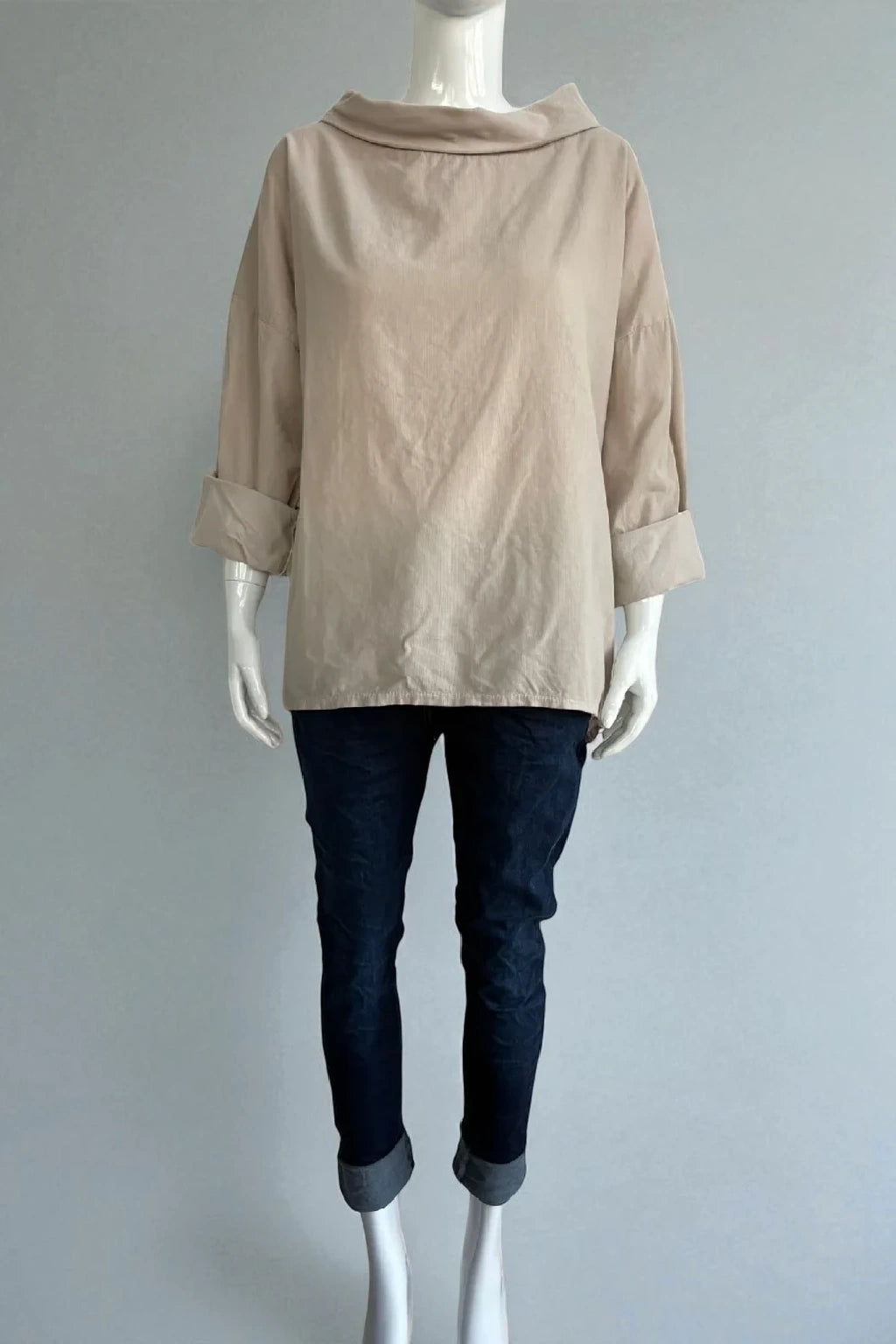 Made in Italy Corduroy  Cowl Neck Top