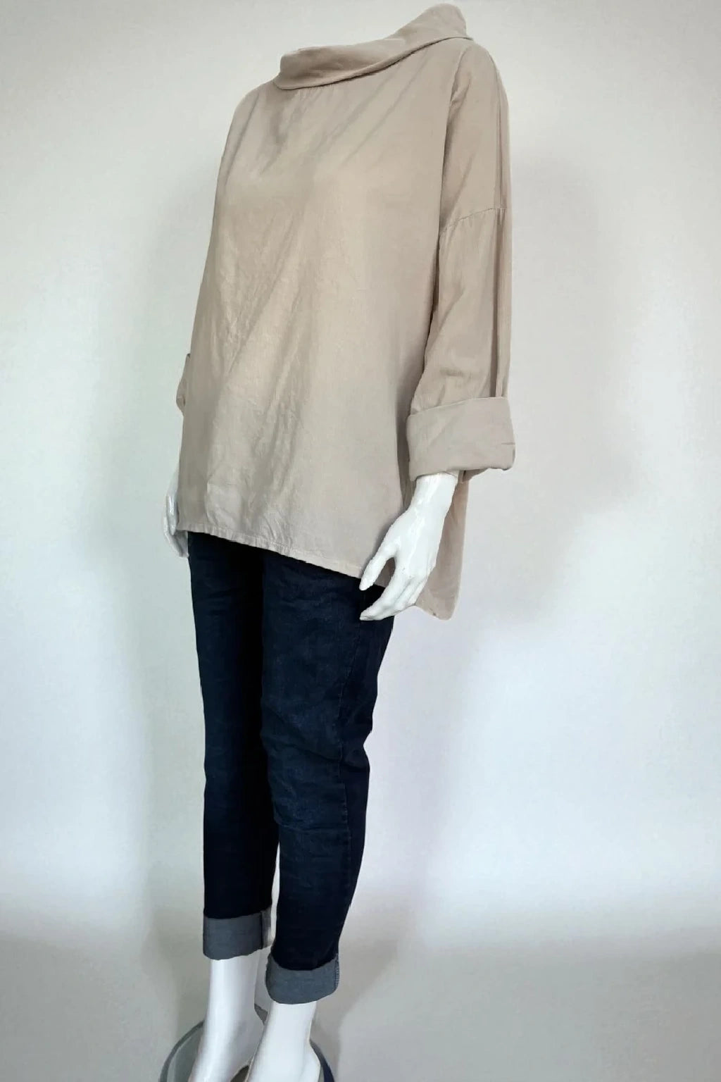 Made in Italy Corduroy  Cowl Neck Top