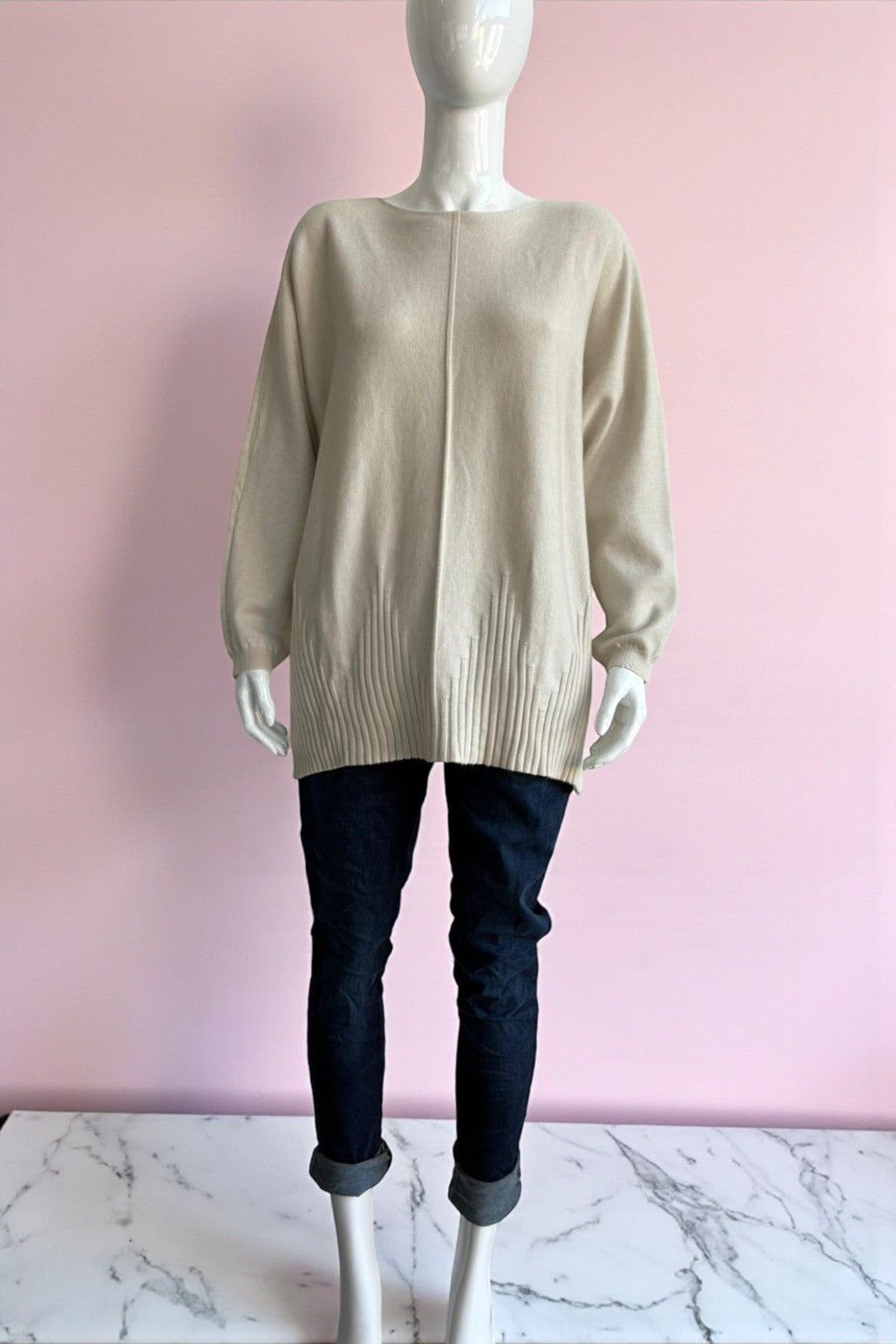 Women's soft knit Ribbed Hem Jumper