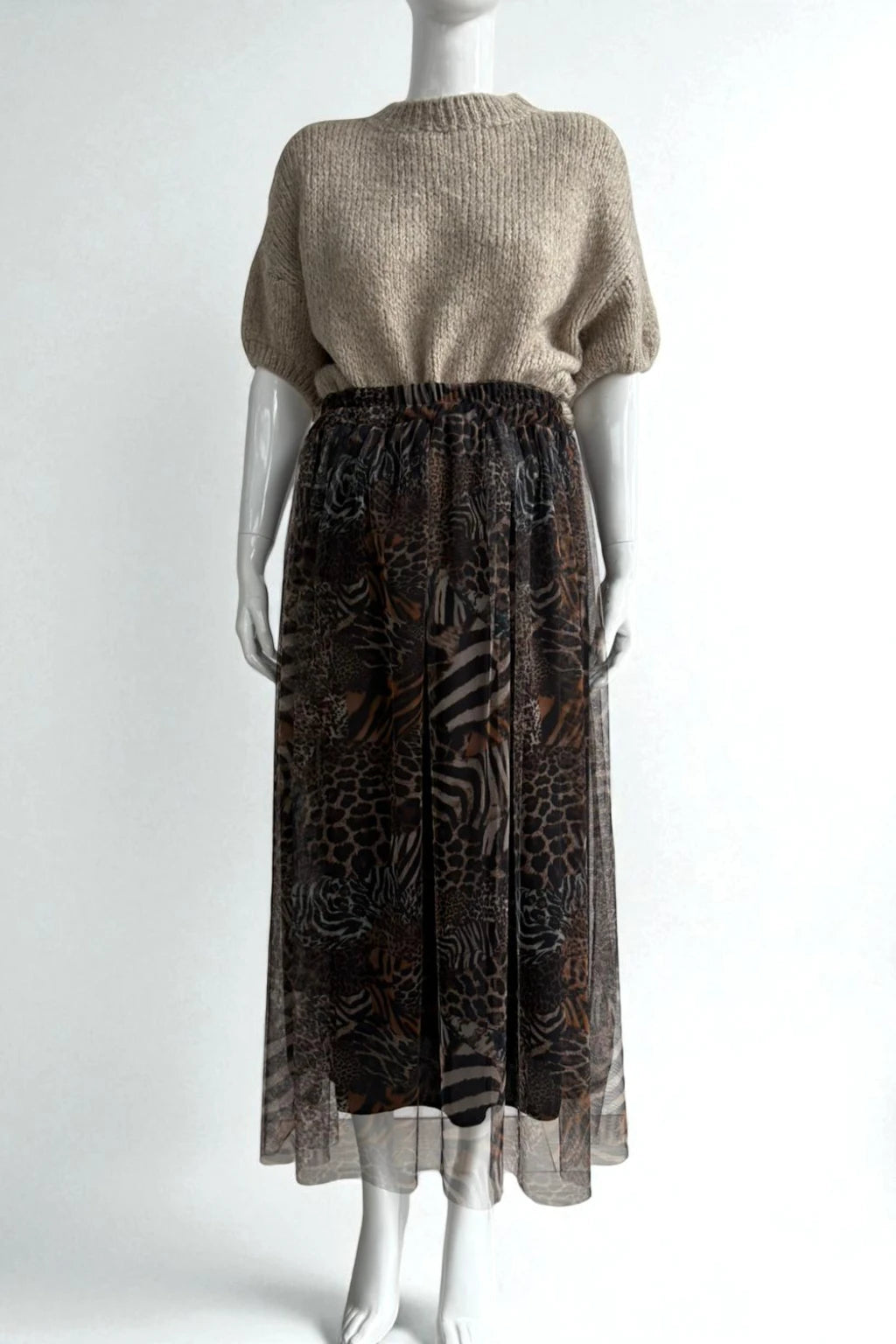 Made in Italy Tulle Printed Skirt