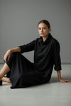 Made in Italy Long Relaxed-Fit Cowl Neck Dress