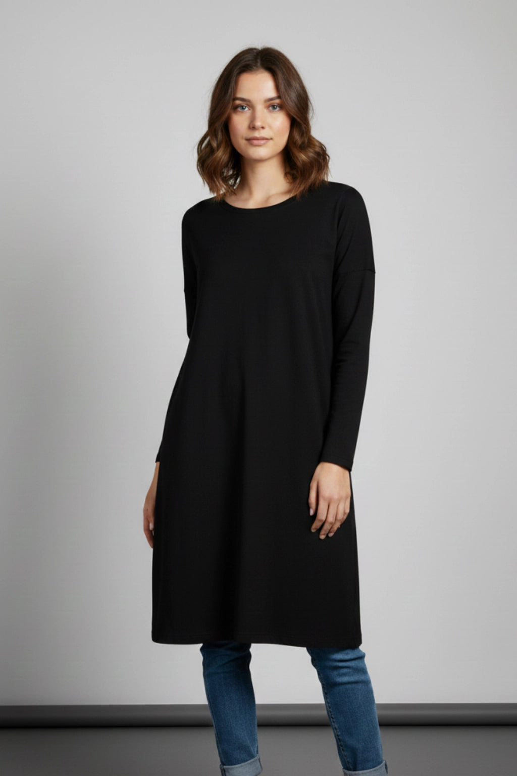 Made in Italy Cocoon Sweat Tunic Dress Lagenlook