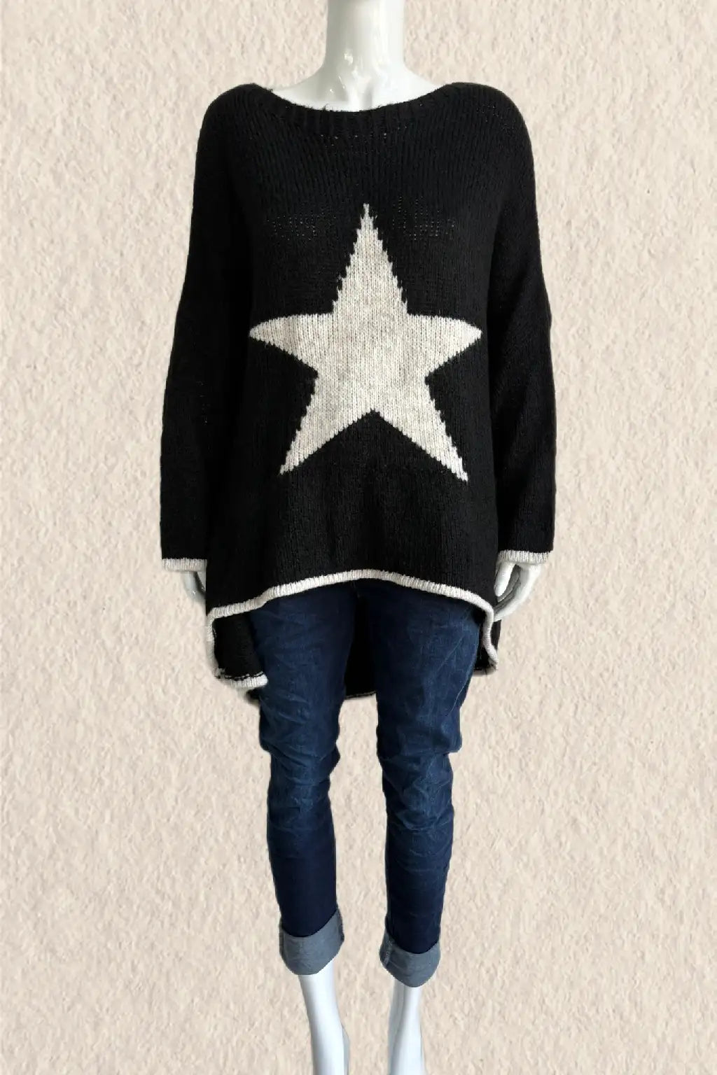 Made in Italy Wool Slouch Star Jumper