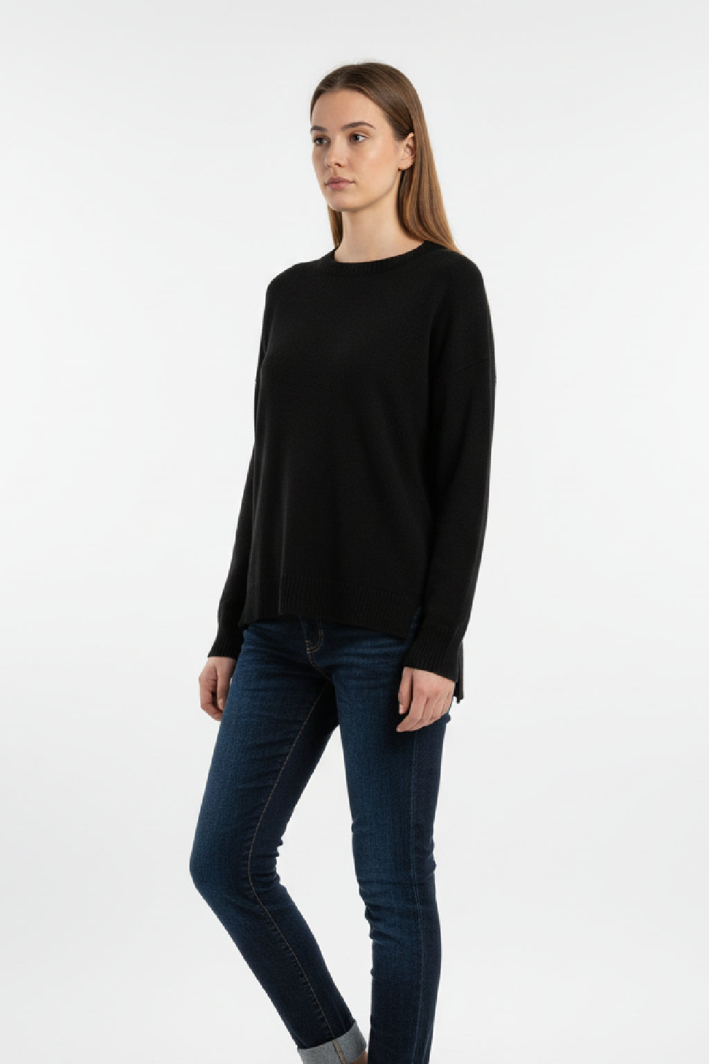 Made in Italy Soft Knit Split Hem Jumper