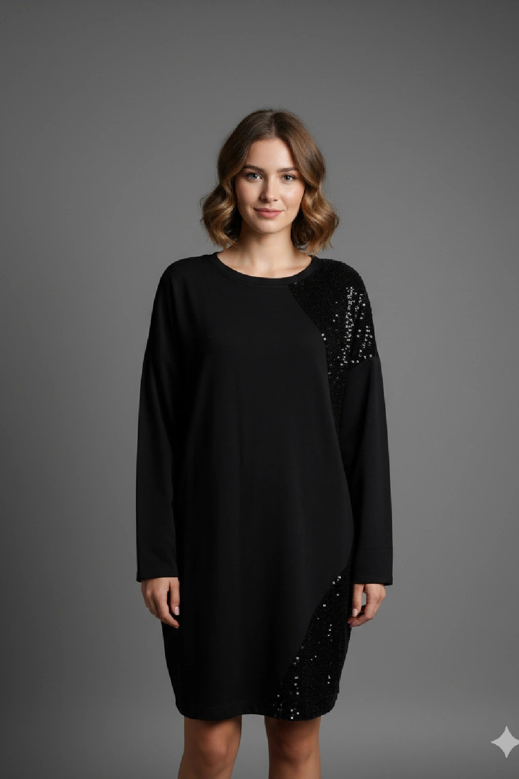 Made in Italy Sequin Trim Dress Partywear