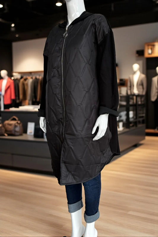 Women's Quilted Puffer Jacket with Zip Closure