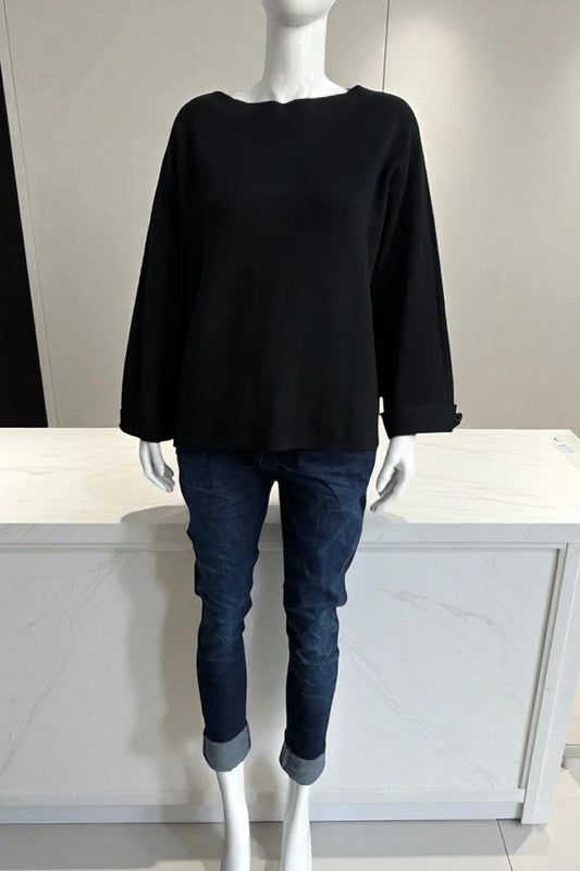Women's Button Sleeve Soft Knit Lagenlook