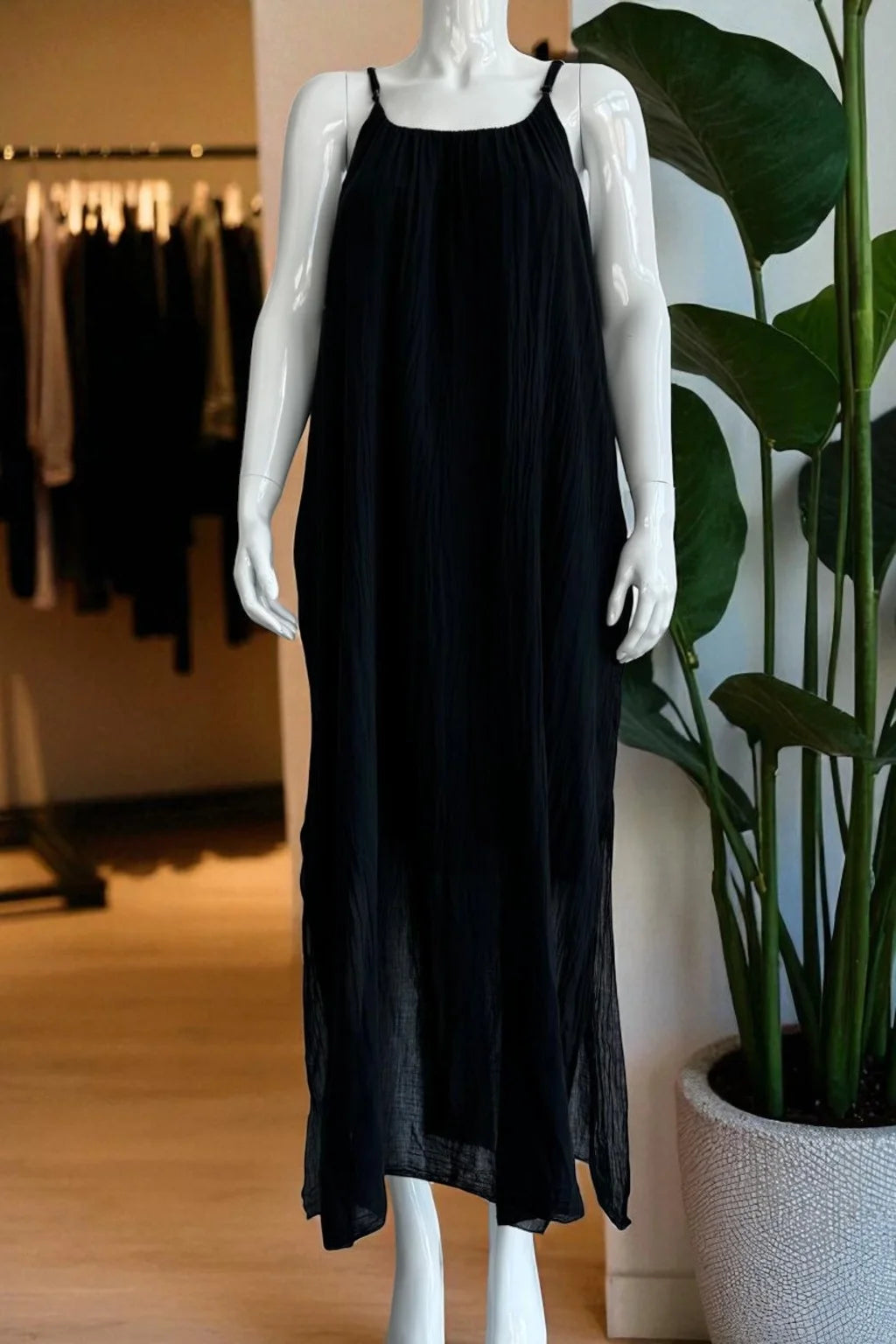 Cotton Strap Maxi Dress