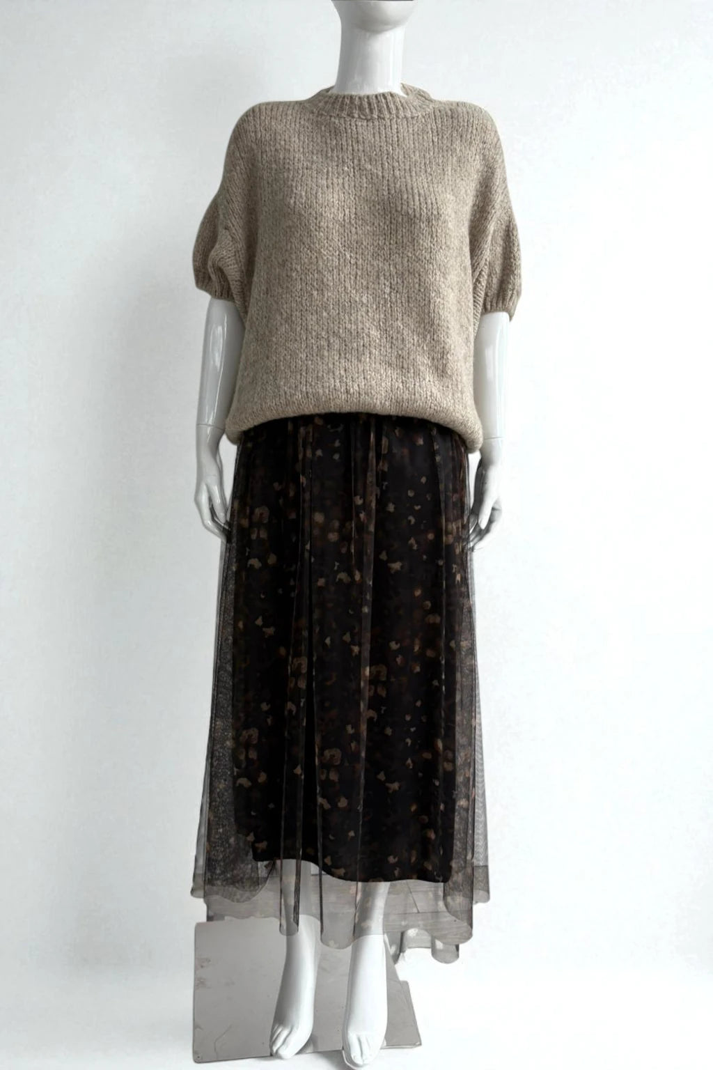 Made in Italy Tulle Printed Skirt