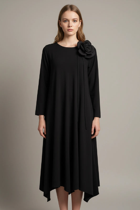 Made in Italy Elegant Swing Corsage Dress Partywear