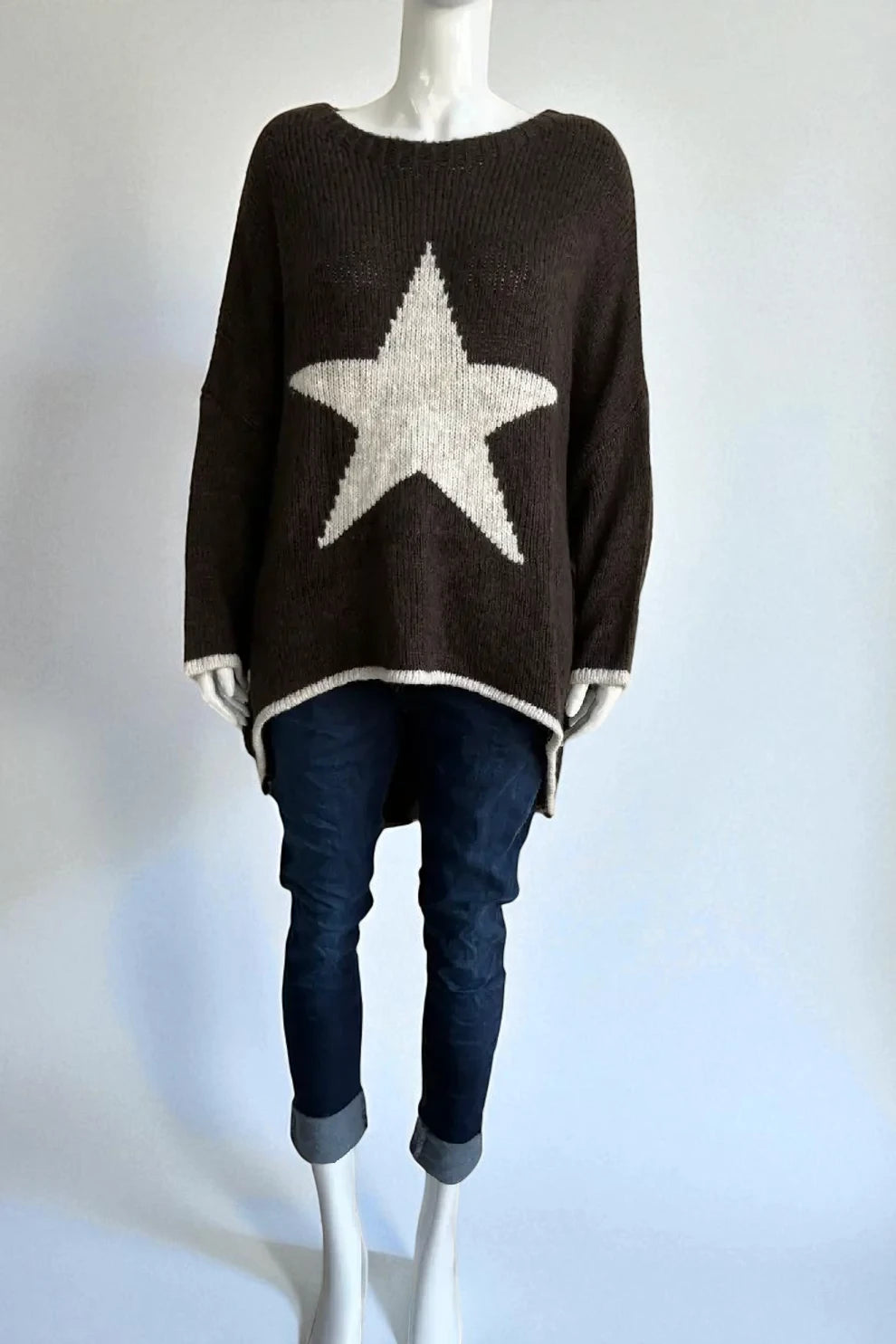 Made in Italy Wool Slouch Star Jumper