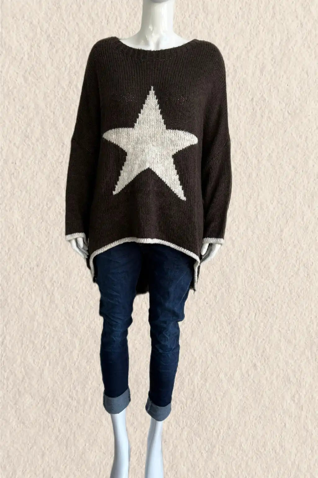 Made in Italy Wool Slouch Star Jumper