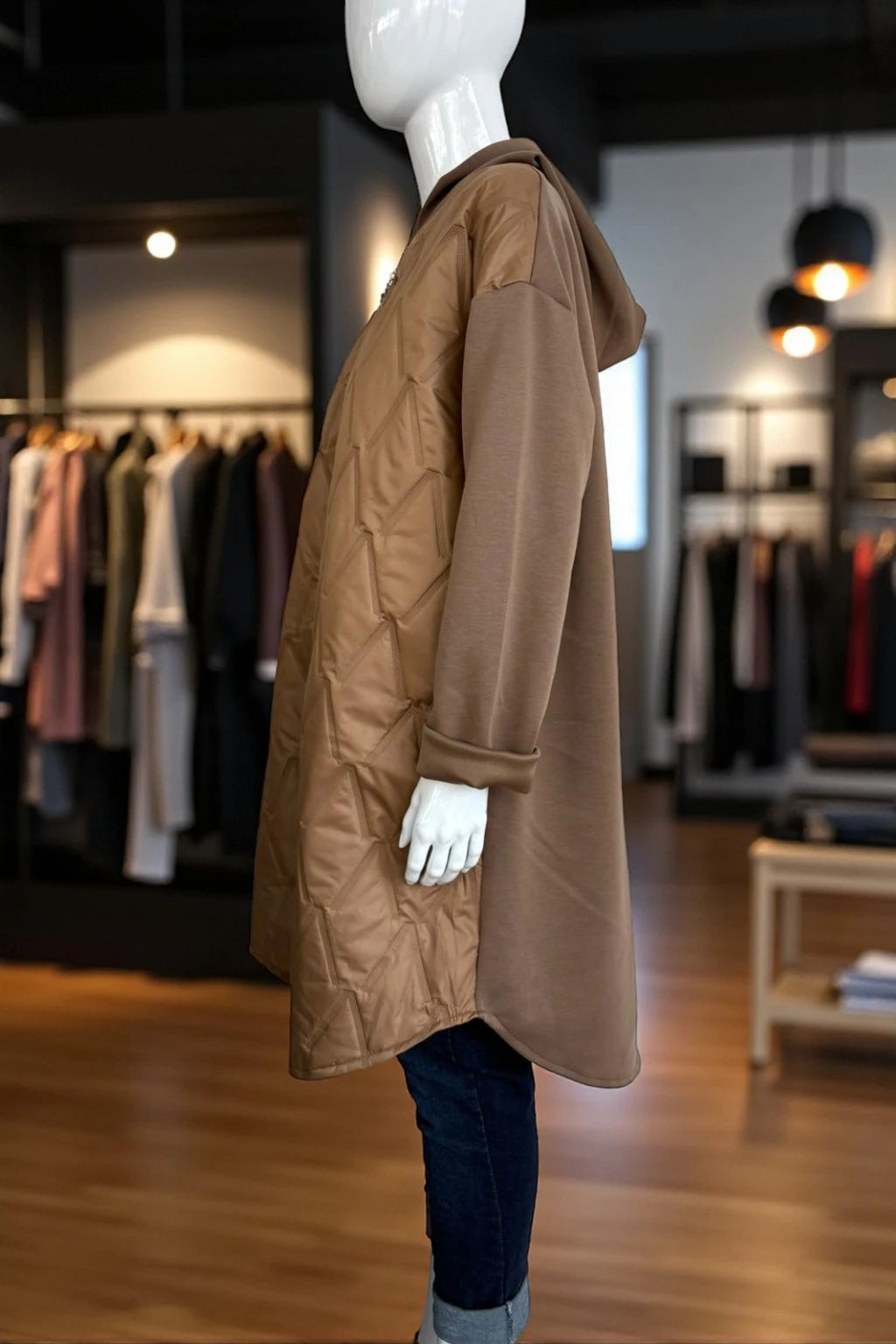 Women's Quilted Puffer Jacket with Zip Closure