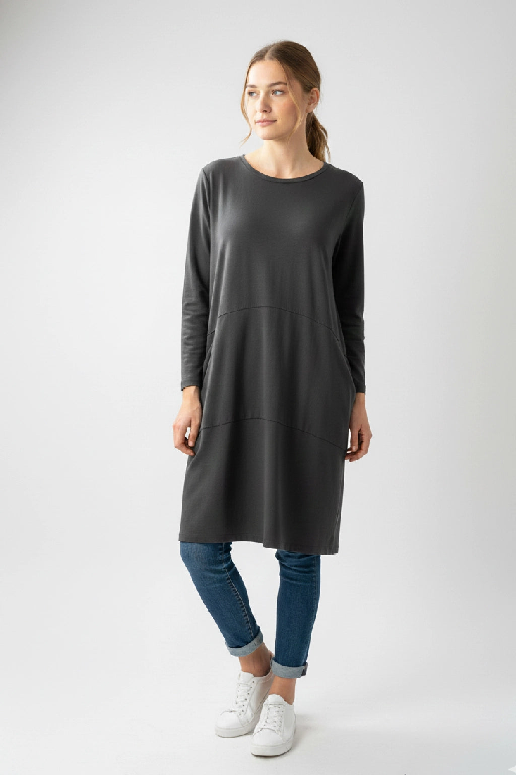 Made in Italy Cocoon Sweat Tunic Dress Lagenlook