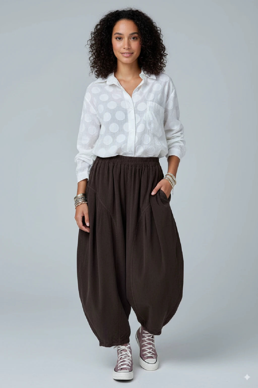 Women's Relaxed Fit Corduroy Balloon Pants