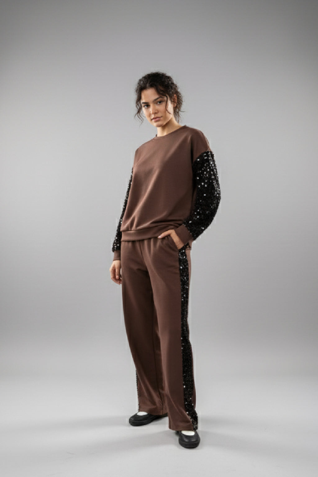 Made in Italy Sequin trim Scuba Pant