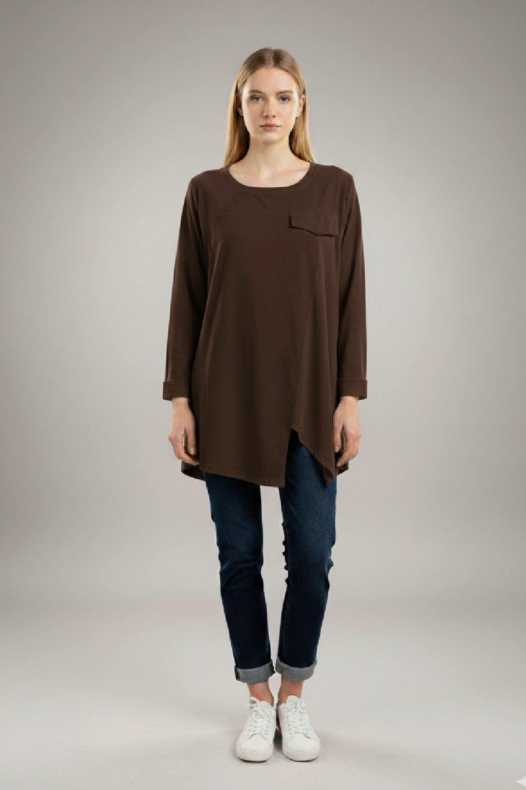 Women's Corduroy Long Sleeve Tunic Top