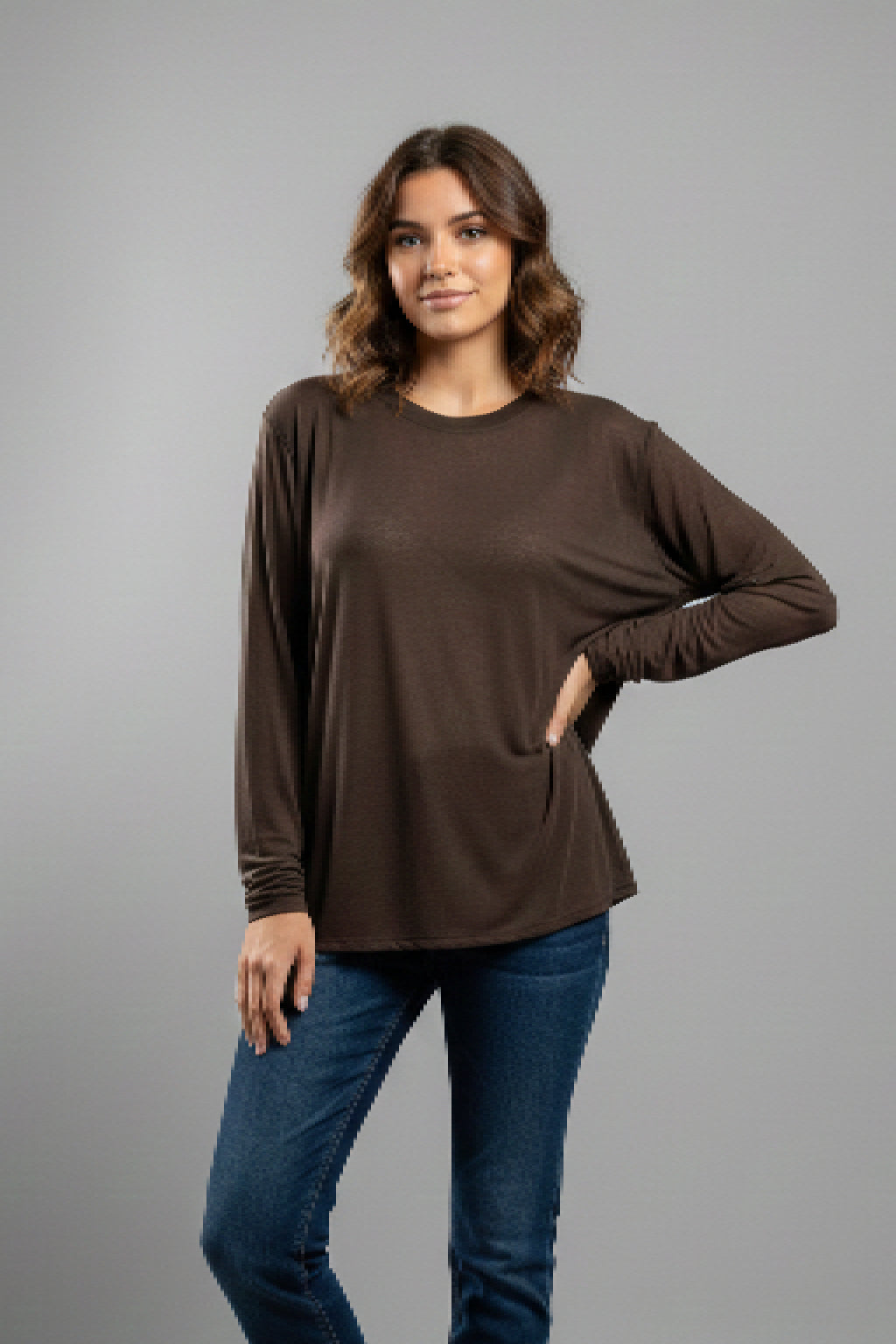Cashmere Fine Knit Long Sleeve Top
