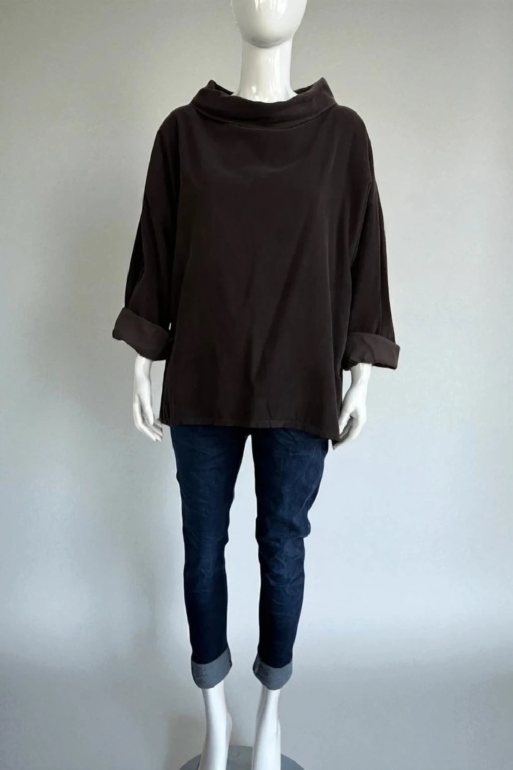 Made in Italy Corduroy  Cowl Neck Top