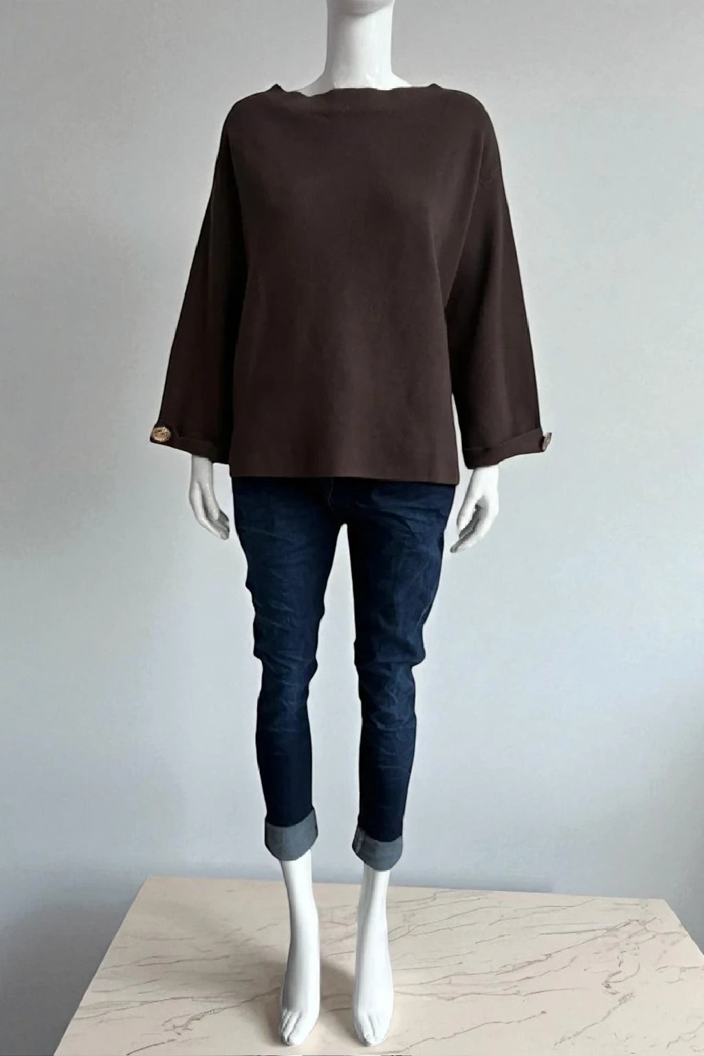 Women's Button Sleeve Soft Knit Lagenlook