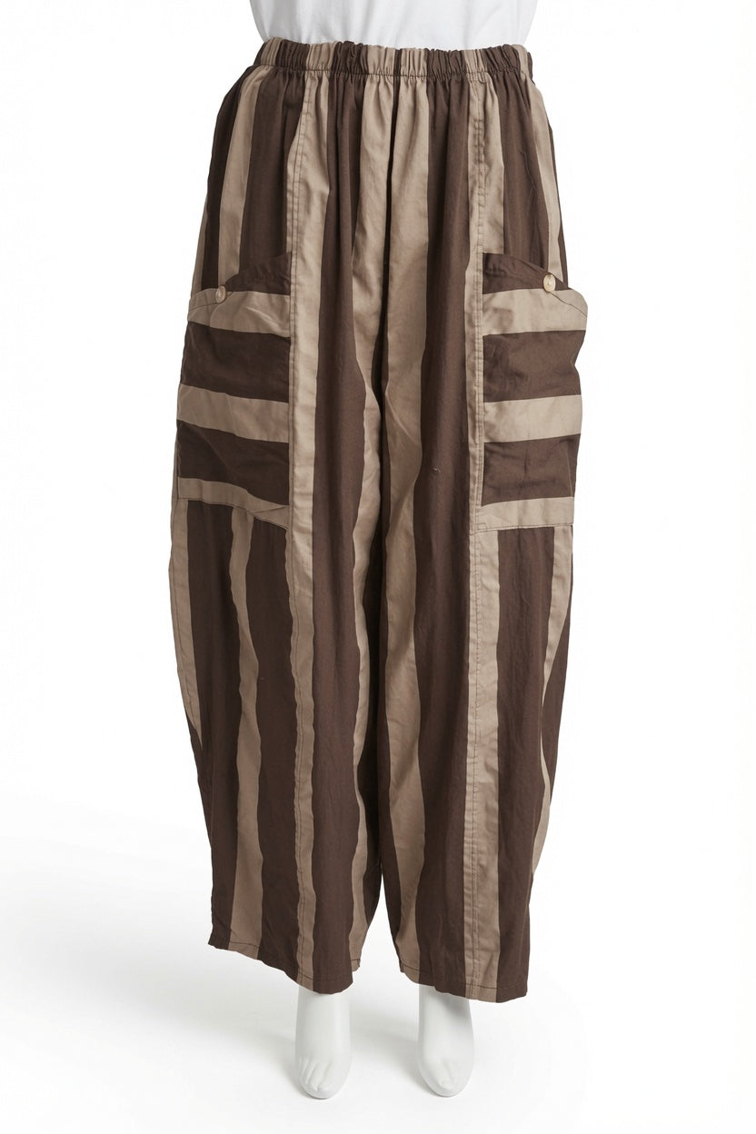 Made in Italy Stripe Barrel Leg Pant