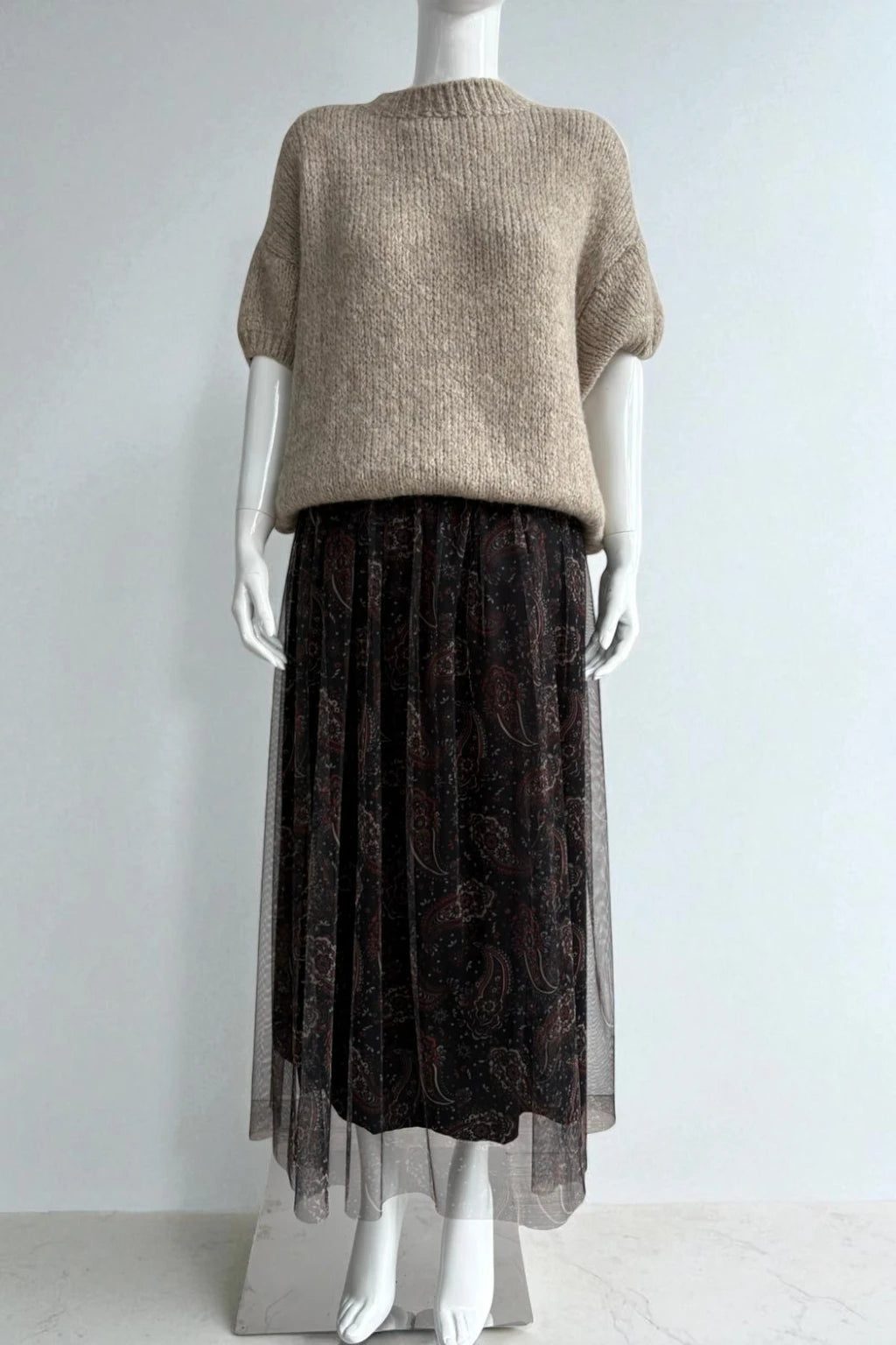 Made in Italy Tulle Printed Skirt