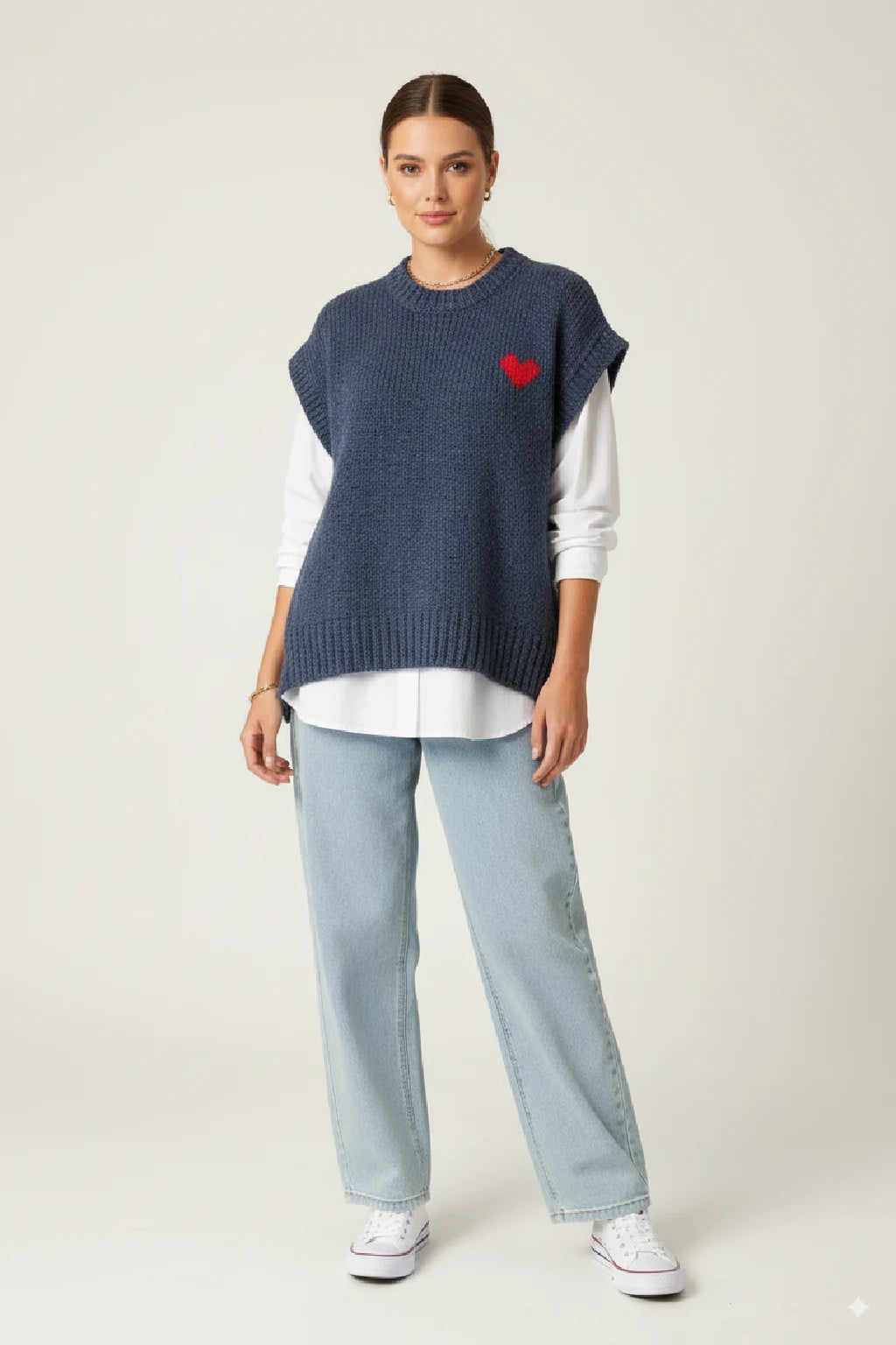 Knitted Wool Heart Tank Top