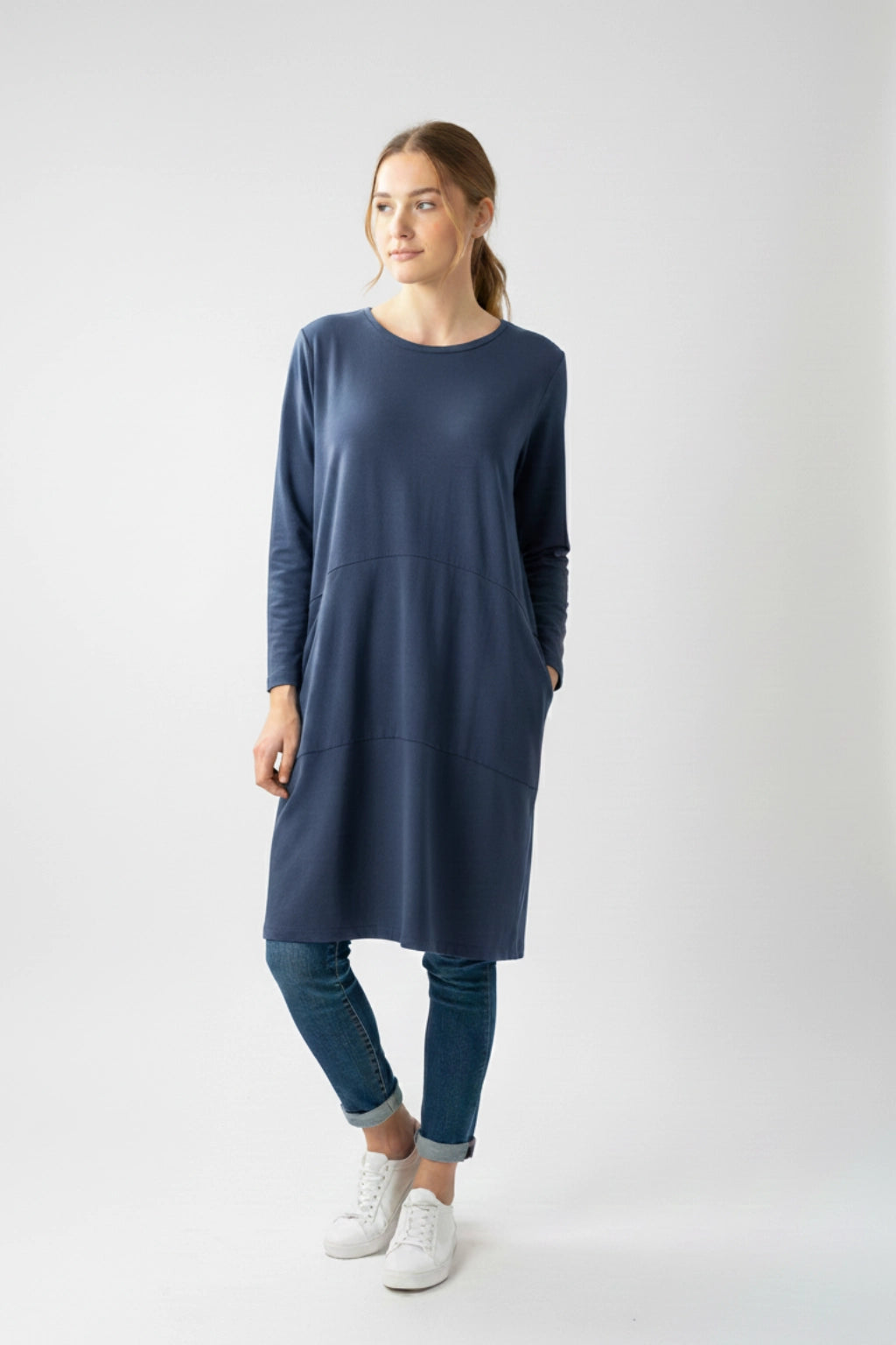 Made in Italy Cocoon Sweat Tunic Dress Lagenlook