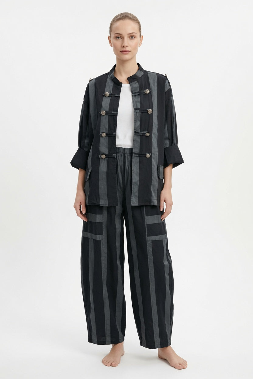 Made in Italy Stripe Military Jacket