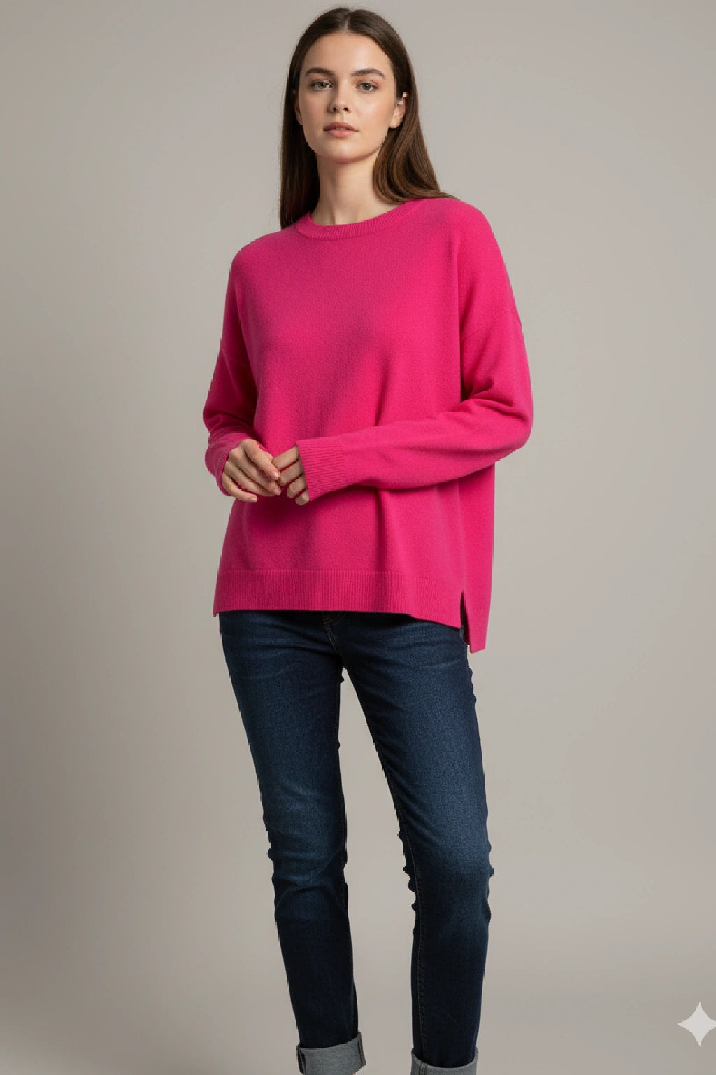 Made in Italy Soft Knit Split Hem Jumper