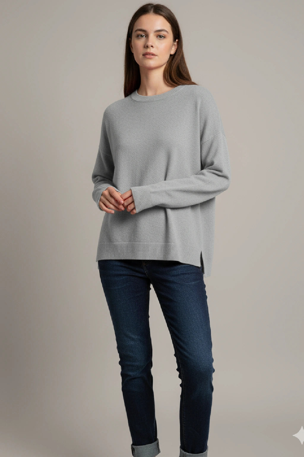 Made in Italy Soft Knit Split Hem Jumper