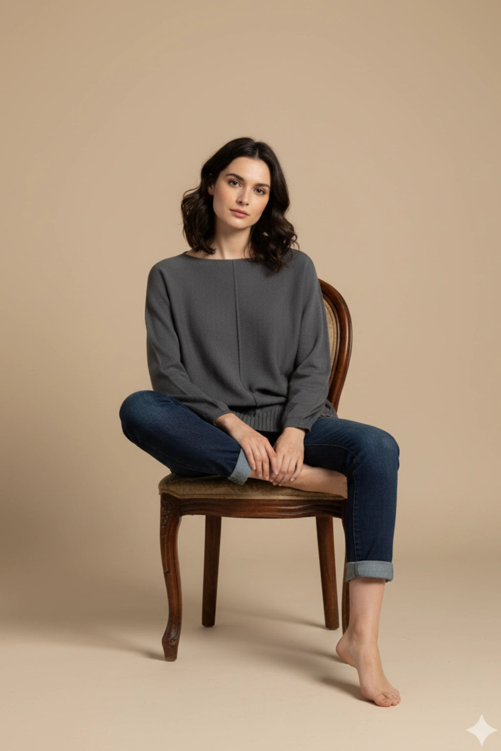 Women's soft knit Ribbed Hem Jumper