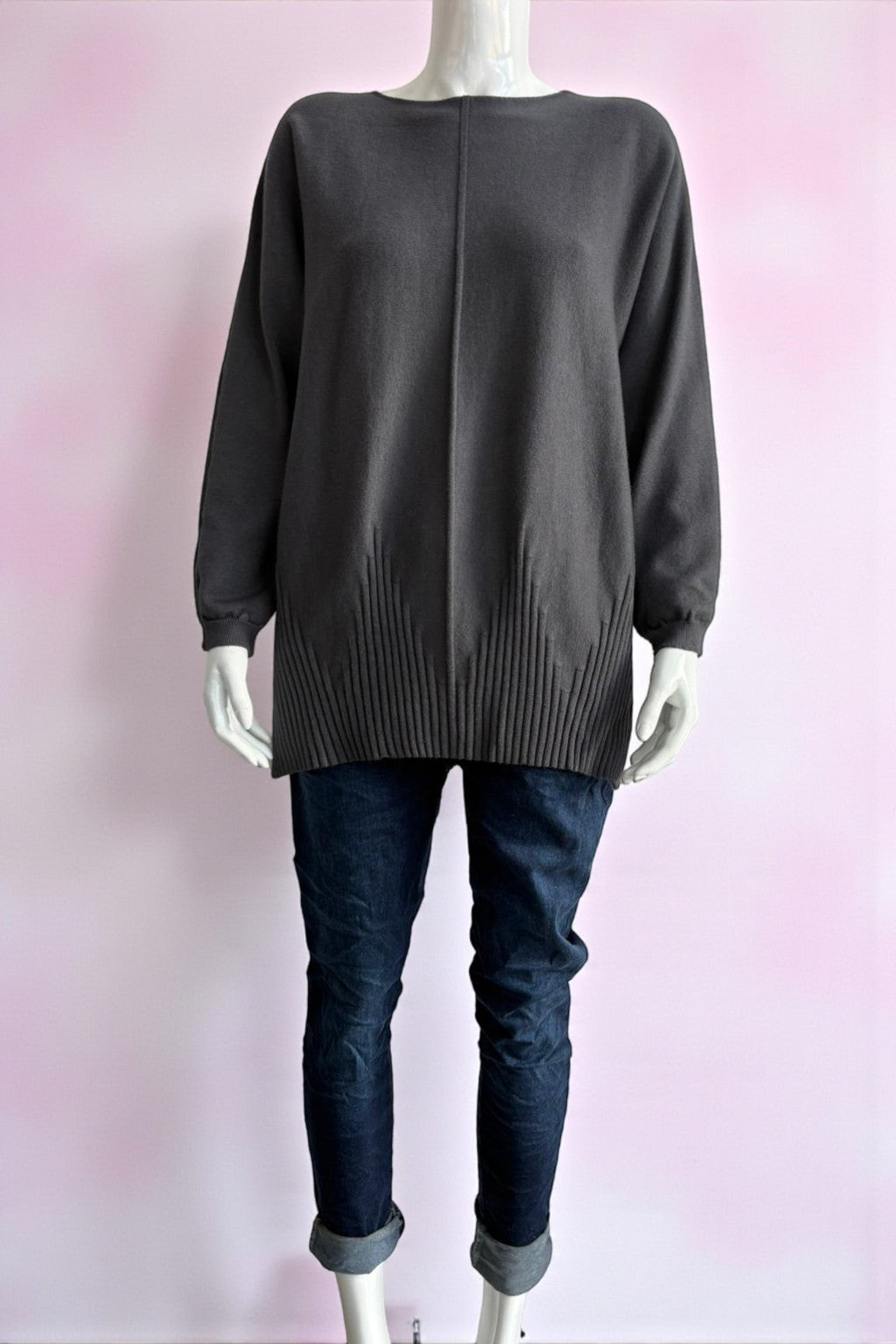 Women's soft knit Ribbed Hem Jumper