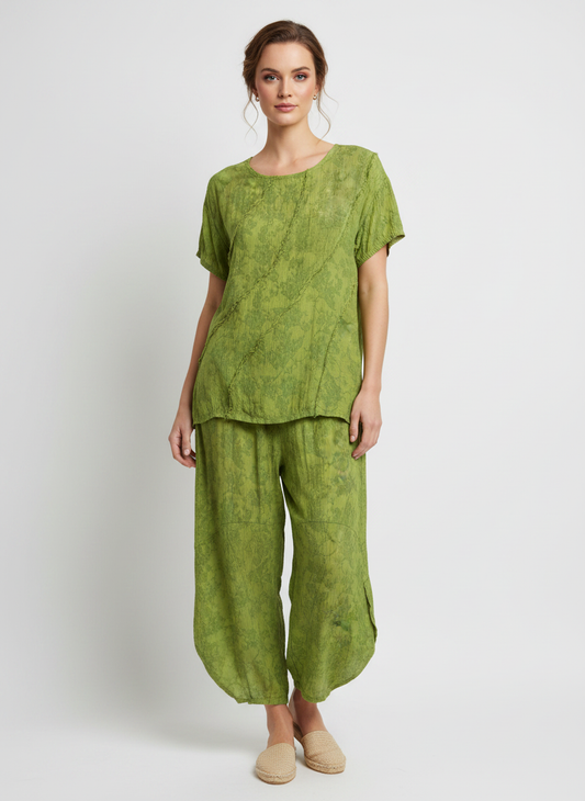 Made in Italy Pattern Barrel Leg Pant