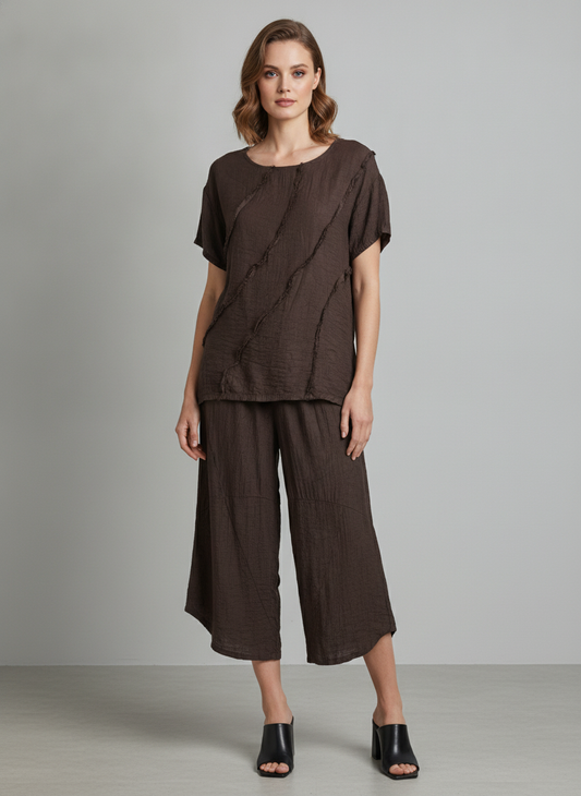 Made in Italy Pattern Barrel Leg Pant