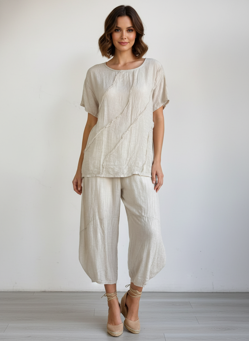 Made in Italy Pattern Short Sleeve Top