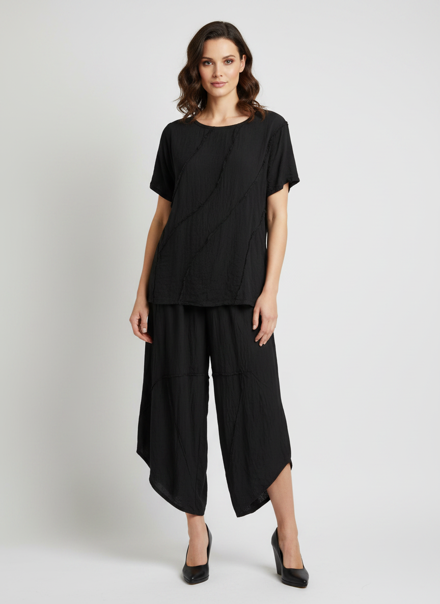 Made in Italy Pattern Short Sleeve Top